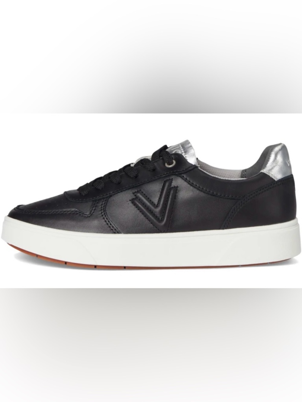 Women’s Vionic Kimmie Court Sneaker Black & Silver Leather 11W - Picture 8 of 16